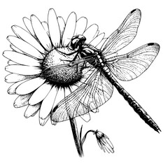 dragonfly on a white background