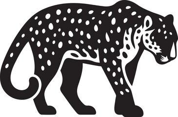 Leopard minimalist silhouette vector illustration on white background.