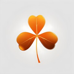 Four leaf clovers shape illustration, 3d render