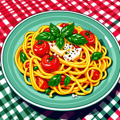 파스타, 토마토파스타, 파스타일러스트, 스파게티, 요리,레스토랑,음식