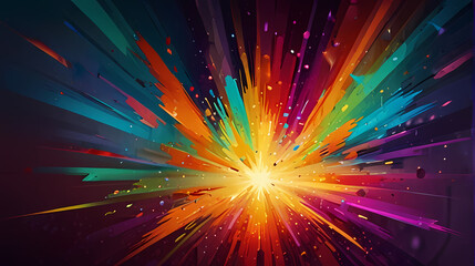 Fototapeta premium Colorful Abstract Background with an Explosion theme