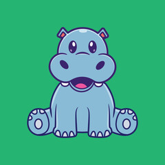 Hippo logo design, vector logo design, illustration 