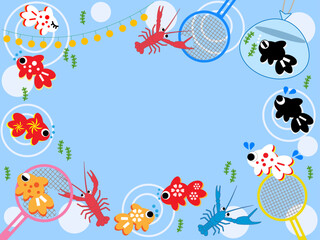 金魚■金魚すくいフレーム　夏祭り