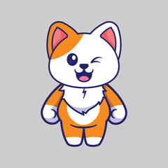 Cute cat logo design, vector logo design, illustration 