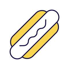 hot dog icon with white background vector stock illustration