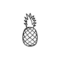 Pineapple Doodle Art: Tropical Illustration of a Exotic Fruit