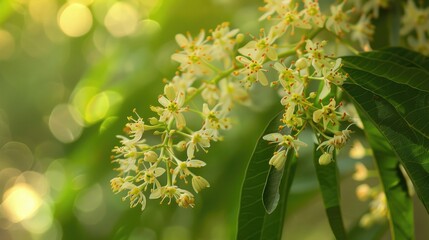 Fototapeta premium Neem Tree flowers in close up view