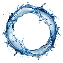 Splashing water in a circular motion with droplets © DesignVectX