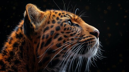 Obraz premium Leopard Mouth With Black Background created by ai