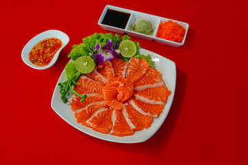 Fresh salmon fillet.