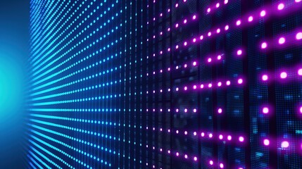 Dynamic Blue LED Grid - High Tech Digital Wallpaper for Futuristic Concepts