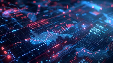 Fototapeta premium Digital financial data analysis