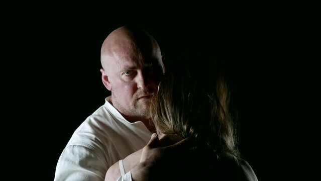 Harmony and love permeate the scene where middle-aged partners, embraced by the light of truth, share a moment of unsurpassed intimacy.