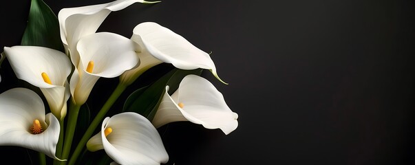 All Souls' Day Calla Flowers on Dark Background for Contemplation and Commemoration