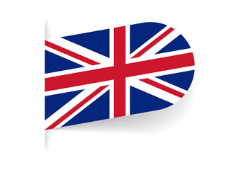UK flag icon, logo or tag. United Kingdom, British national symbol banner. Vector illustration.