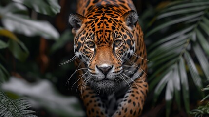 Obraz premium Leopard Mouth With Black Background created by ai