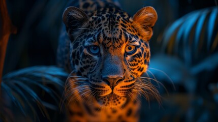 Leopard Mouth With Black Background created by ai