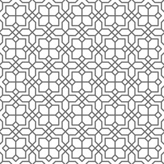 Seamless geometric pattern, Islamic ornament design with arabic style pattern on white background