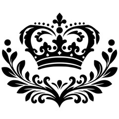 Elegant crown logo silhouette