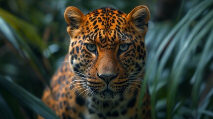Obraz premium Leopard Mouth With Black Background created by ai