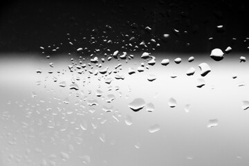 Drops of water with black and white background