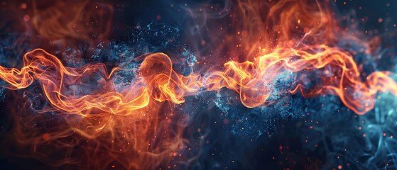 Fototapeta premium Fire and ice. Abstract painting. Fractal.