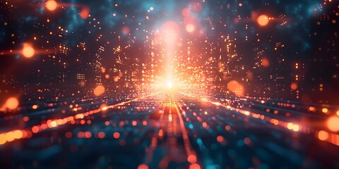 Obraz premium Dazzling Cosmic Explosion A Futuristic Digital Masterpiece Illuminating the Depths of the Universe