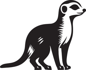 Meerkat silhouette vector illustration on white background.