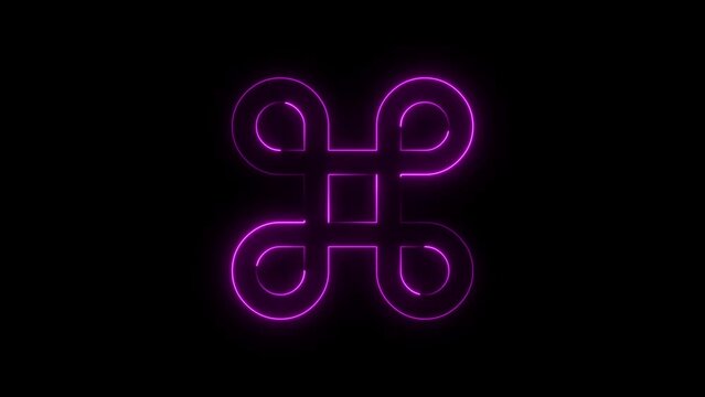 Glowing neon Sharp symbol Hashtag Label Tag icon animation