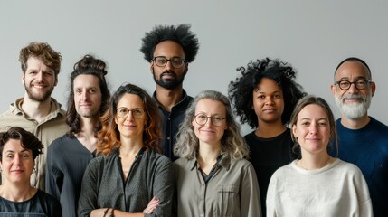 Group of activists, aged between 25 and 55, from berlin looking into the camera.