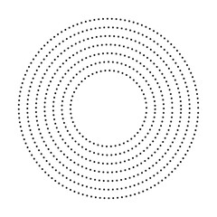 Round border using halftone circle dots, vector dotted frame, Circle dots isolated on the white background