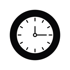 clock icon with white background vector stock illustration