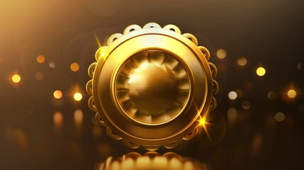 Icon of gold emblem or badge with certificate and Altered text within