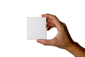 Obraz premium The girl is holding a package of condoms. PNG. Cut out background