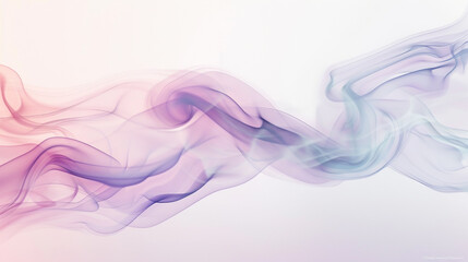 Obraz premium Smoke rising and undulating in a delicate dance, with hints of pastel pink and lavender
