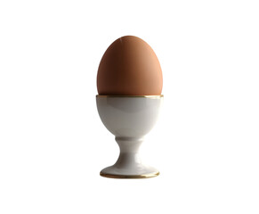 Single chicken egg isolated on transparent background Ai generative.
