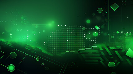 Abstract Futuristic technology green Background.