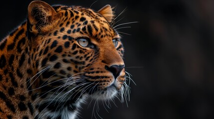 Obraz premium Leopard Mouth With Black Background created by ai