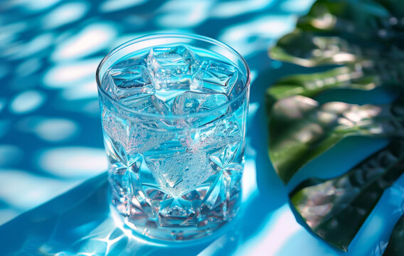 refreshing summer drink, a refreshing beverage for scorching days electrolyte drink with ice cubes, ideal for staying cool and hydrated