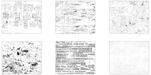 Obraz premium Vector paint grunge texture set. Collection of 6 grunge texture. 