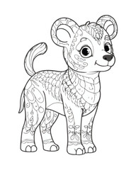Animal Coloring Book Page  For Kids