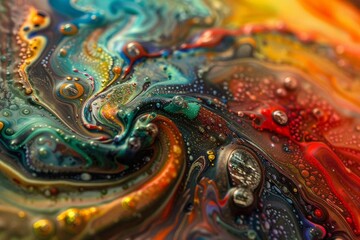Ornate fluid art sculpture swirling with vibrant colors