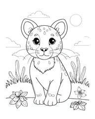 Animal Coloring Book Page  For Kids