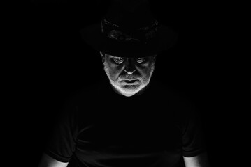 portraits face expression body movements modern man in black and white photo fine art silhouette expression