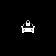 Lock car icon isolated on dark background