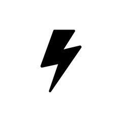 Lightning, electric power icon. Simple solid style. Thunder electricity, flash bolt, speed, thunderbolt, blitz, energy concept. Silhouette, glyph symbol. Vector illustration isolated.