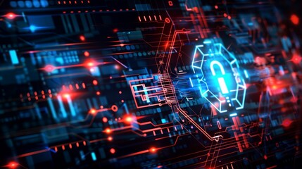 Obraz premium background digital security network