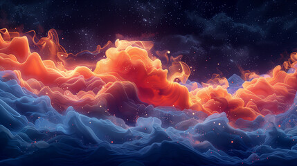 colorful explosion in the dark abstract background