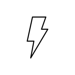 Lightning, electric power icon. Simple outline style. Thunder electricity, flash bolt, speed, thunderbolt, blitz, energy concept. Thin line symbol. Vector illustration isolated.