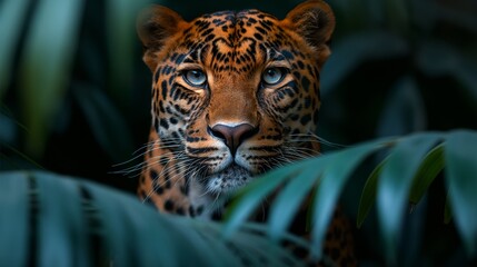 Obraz premium Leopard Mouth With Black Background created by ai